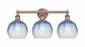 Brookhaven Globe - 3 Light - 26 inch - Antique Copper - Bath Vanity Light (3442|616-3W-AC-G483-8SB)
