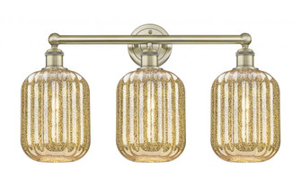 Preston Cylinder - 3 Light - 25 inch - Antique Brass - Bath Vanity Light (3442|616-3W-AB-G460-7ME)