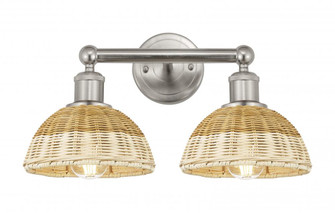 Bristol Natural II - 2 Light - 17 inch - Brushed Satin Nickel - Bath Vanity Light (3442|616-2W-SN-NBD2-75-NAT)
