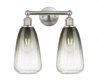 Brookhaven Almond - 2 Light - 15 inch - Brushed Satin Nickel - Bath Vanity Light (3442|616-2W-SN-G480-6SL)