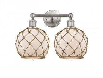 Farmhouse Rope - 2 Light - 17 inch - Brushed Satin Nickel - Bath Vanity Light (3442|616-2W-SN-G121-8RB)