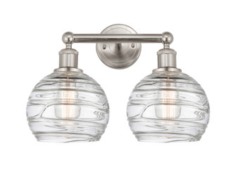 Athens Deco Swirl - 2 Light - 17 inch - Brushed Satin Nickel - Bath Vanity Light (3442|616-2W-SN-G1213-8CL)