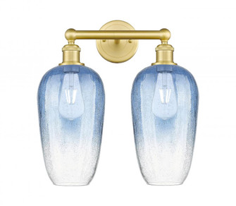 Brookhaven Flute - 2 Light - 16 inch - Satin Gold - Bath Vanity Light (3442|616-2W-SG-G484-7SB)