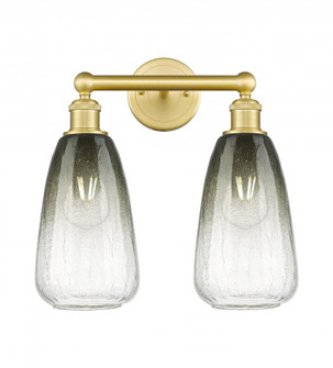 Brookhaven Almond - 2 Light - 15 inch - Satin Gold - Bath Vanity Light (3442|616-2W-SG-G480-6SL)