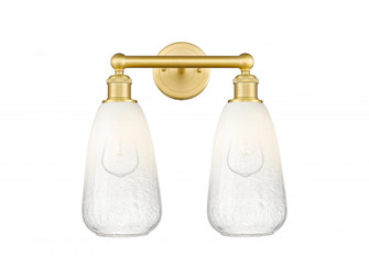 Brookhaven Almond - 2 Light - 15 inch - Satin Gold - Bath Vanity Light (3442|616-2W-SG-G480-6OP)