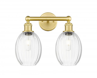 Preston Bulb - 2 Light - 15 inch - Satin Gold - Bath Vanity Light (3442|616-2W-SG-G459-6CL)