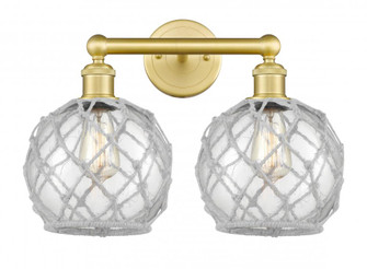 Farmhouse Rope - 2 Light - 17 inch - Satin Gold - Bath Vanity Light (3442|616-2W-SG-G122-8RW)