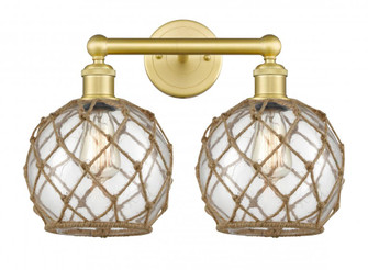 Farmhouse Rope - 2 Light - 17 inch - Satin Gold - Bath Vanity Light (3442|616-2W-SG-G122-8RB)