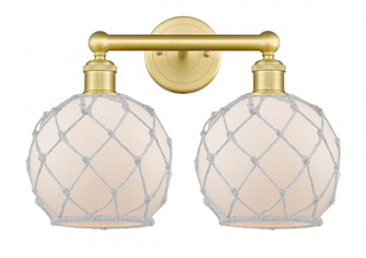 Farmhouse Rope - 2 Light - 17 inch - Satin Gold - Bath Vanity Light (3442|616-2W-SG-G121-8RW)