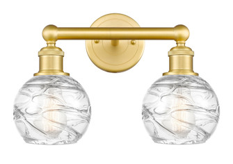 Athens Deco Swirl - 2 Light - 15 inch - Satin Gold - Bath Vanity Light (3442|616-2W-SG-G1213-6CL)