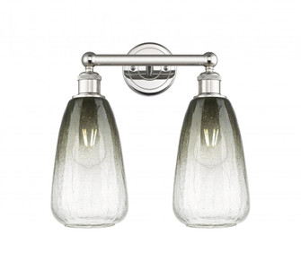 Brookhaven Almond - 2 Light - 15 inch - Polished Nickel - Bath Vanity Light (3442|616-2W-PN-G480-6SL)