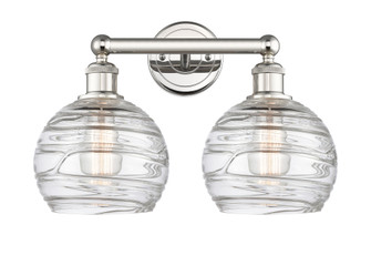 Athens Deco Swirl - 2 Light - 17 inch - Polished Nickel - Bath Vanity Light (3442|616-2W-PN-G1213-8CL)