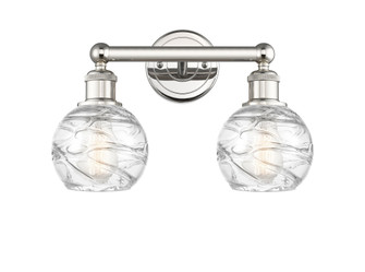 Athens Deco Swirl - 2 Light - 15 inch - Polished Nickel - Bath Vanity Light (3442|616-2W-PN-G1213-6CL)
