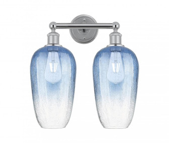 Brookhaven Flute - 2 Light - 16 inch - Polished Chrome - Bath Vanity Light (3442|616-2W-PC-G484-7SB)