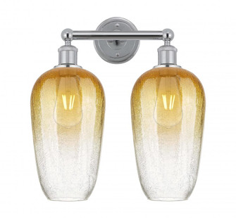 Brookhaven Flute - 2 Light - 16 inch - Polished Chrome - Bath Vanity Light (3442|616-2W-PC-G484-7AM)
