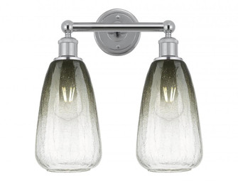 Brookhaven Almond - 2 Light - 15 inch - Polished Chrome - Bath Vanity Light (3442|616-2W-PC-G480-6SL)