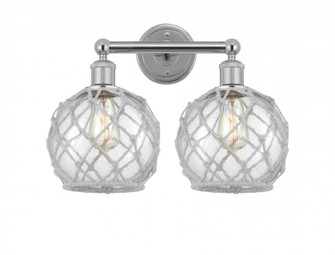 Farmhouse Rope - 2 Light - 17 inch - Polished Chrome - Bath Vanity Light (3442|616-2W-PC-G122-8RW)