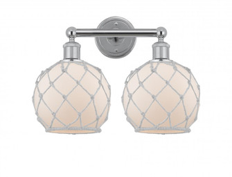 Farmhouse Rope - 2 Light - 17 inch - Polished Chrome - Bath Vanity Light (3442|616-2W-PC-G121-8RW)