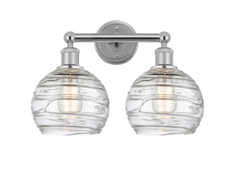 Athens Deco Swirl - 2 Light - 17 inch - Polished Chrome - Bath Vanity Light (3442|616-2W-PC-G1213-8CL)