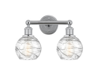 Athens Deco Swirl - 2 Light - 15 inch - Polished Chrome - Bath Vanity Light (3442|616-2W-PC-G1213-6CL)