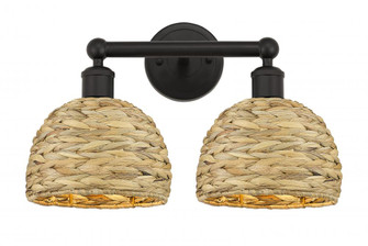 Woven Rattan - 2 Light - 17 inch - Oil Rubbed Bronze - Bath Vanity Light (3442|616-2W-OB-RBD-8-NAT)