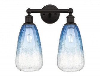 Brookhaven Almond - 2 Light - 15 inch - Oil Rubbed Bronze - Bath Vanity Light (3442|616-2W-OB-G480-6SB)