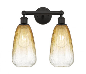 Brookhaven Almond - 2 Light - 15 inch - Oil Rubbed Bronze - Bath Vanity Light (3442|616-2W-OB-G480-6AM)