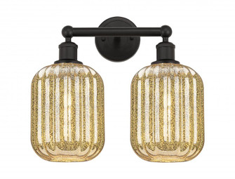 Preston Cylinder - 2 Light - 16 inch - Oil Rubbed Bronze - Bath Vanity Light (3442|616-2W-OB-G460-7ME)