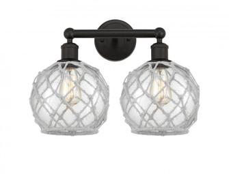 Farmhouse Rope - 2 Light - 17 inch - Oil Rubbed Bronze - Bath Vanity Light (3442|616-2W-OB-G122-8RW)