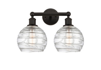 Athens Deco Swirl - 2 Light - 17 inch - Oil Rubbed Bronze - Bath Vanity Light (3442|616-2W-OB-G1213-8CL)