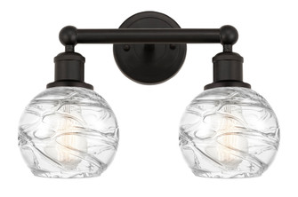 Athens Deco Swirl - 2 Light - 15 inch - Oil Rubbed Bronze - Bath Vanity Light (3442|616-2W-OB-G1213-6CL)