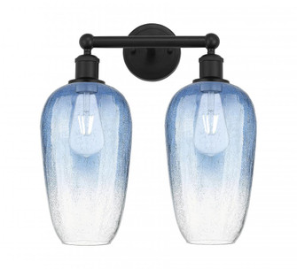 Brookhaven Flute - 2 Light - 16 inch - Matte Black - Bath Vanity Light (3442|616-2W-BK-G484-7SB)