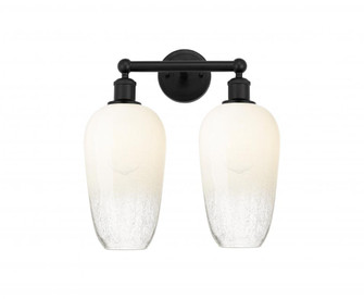 Brookhaven Flute - 2 Light - 16 inch - Matte Black - Bath Vanity Light (3442|616-2W-BK-G484-7OP)