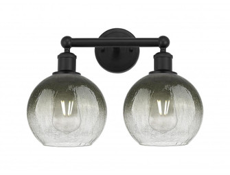 Brookhaven Globe - 2 Light - 17 inch - Matte Black - Bath Vanity Light (3442|616-2W-BK-G483-8SL)