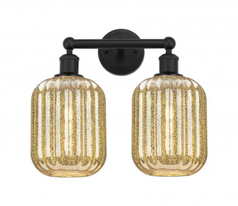 Preston Cylinder - 2 Light - 16 inch - Matte Black - Bath Vanity Light (3442|616-2W-BK-G460-7ME)