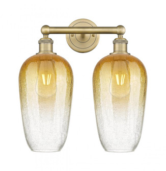 Brookhaven Flute - 2 Light - 16 inch - Brushed Brass - Bath Vanity Light (3442|616-2W-BB-G484-7AM)