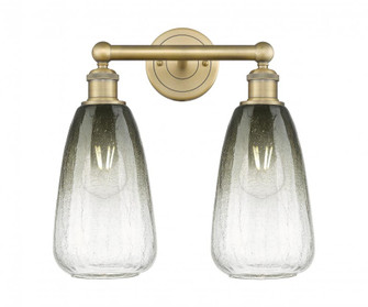 Brookhaven Almond - 2 Light - 15 inch - Brushed Brass - Bath Vanity Light (3442|616-2W-BB-G480-6SL)