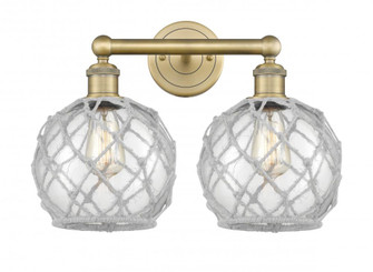 Farmhouse Rope - 2 Light - 17 inch - Brushed Brass - Bath Vanity Light (3442|616-2W-BB-G122-8RW)