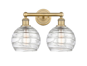 Athens Deco Swirl - 2 Light - 17 inch - Brushed Brass - Bath Vanity Light (3442|616-2W-BB-G1213-8CL)