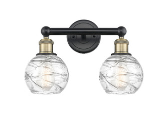 Athens Deco Swirl - 2 Light - 15 inch - Black Antique Brass - Bath Vanity Light (3442|616-2W-BAB-G1213-6CL)