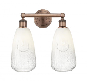 Brookhaven Almond - 2 Light - 15 inch - Antique Copper - Bath Vanity Light (3442|616-2W-AC-G480-6OP)