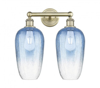 Brookhaven Flute - 2 Light - 16 inch - Antique Brass - Bath Vanity Light (3442|616-2W-AB-G484-7SB)