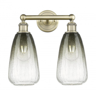 Brookhaven Almond - 2 Light - 15 inch - Antique Brass - Bath Vanity Light (3442|616-2W-AB-G480-6SL)