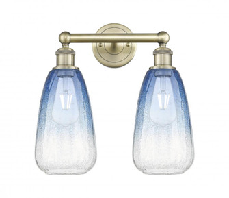 Brookhaven Almond - 2 Light - 15 inch - Antique Brass - Bath Vanity Light (3442|616-2W-AB-G480-6SB)