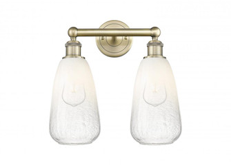 Brookhaven Almond - 2 Light - 15 inch - Antique Brass - Bath Vanity Light (3442|616-2W-AB-G480-6OP)