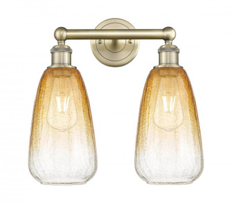 Brookhaven Almond - 2 Light - 15 inch - Antique Brass - Bath Vanity Light (3442|616-2W-AB-G480-6AM)