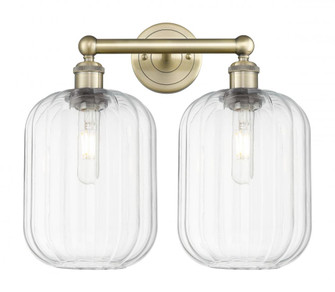 Preston Cylinder - 2 Light - 16 inch - Antique Brass - Bath Vanity Light (3442|616-2W-AB-G460-7CL)