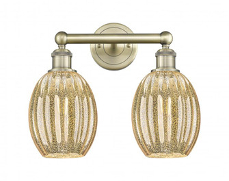 Preston Bulb - 2 Light - 15 inch - Antique Brass - Bath Vanity Light (3442|616-2W-AB-G459-6ME)