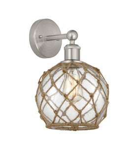 Farmhouse Rope - 1 Light - 8 inch - Brushed Satin Nickel - Sconce (3442|616-1W-SN-G122-8RB)