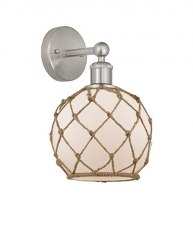 Farmhouse Rope - 1 Light - 8 inch - Brushed Satin Nickel - Sconce (3442|616-1W-SN-G121-8RB)